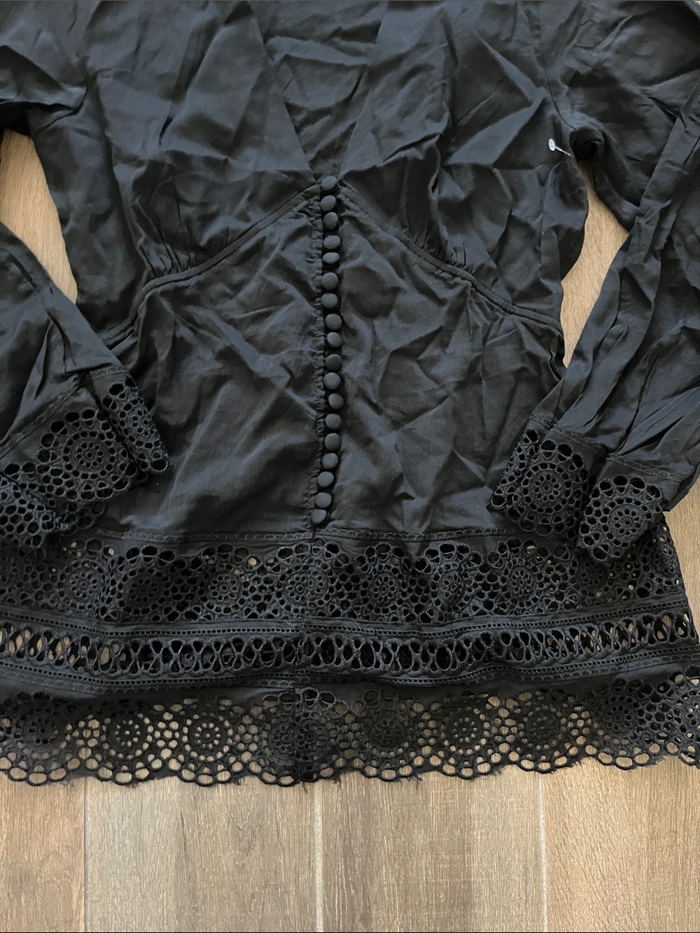 NEW Reformation Nadia Lace Long Sleeve Top Size 6 - Picture 3 of 7